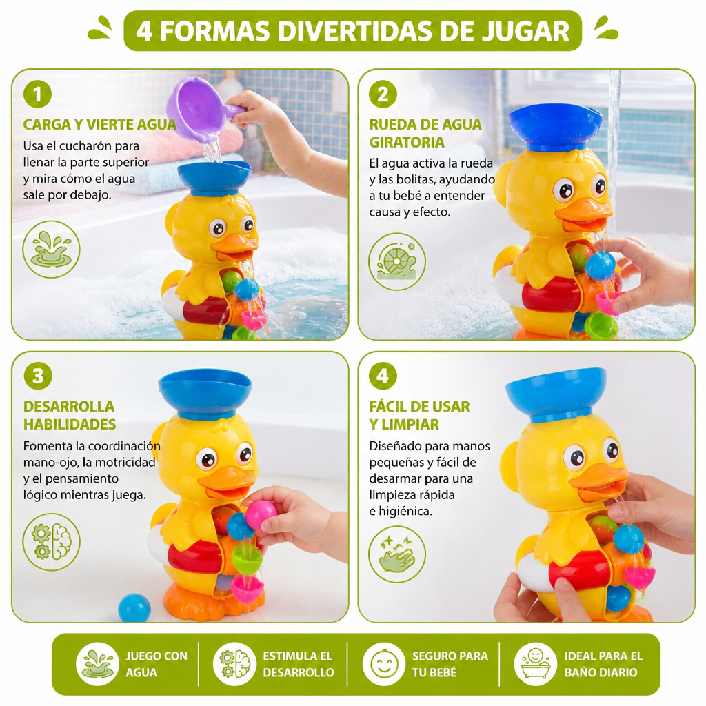 Juguete De Patito De Baño Con Rueda De Agua