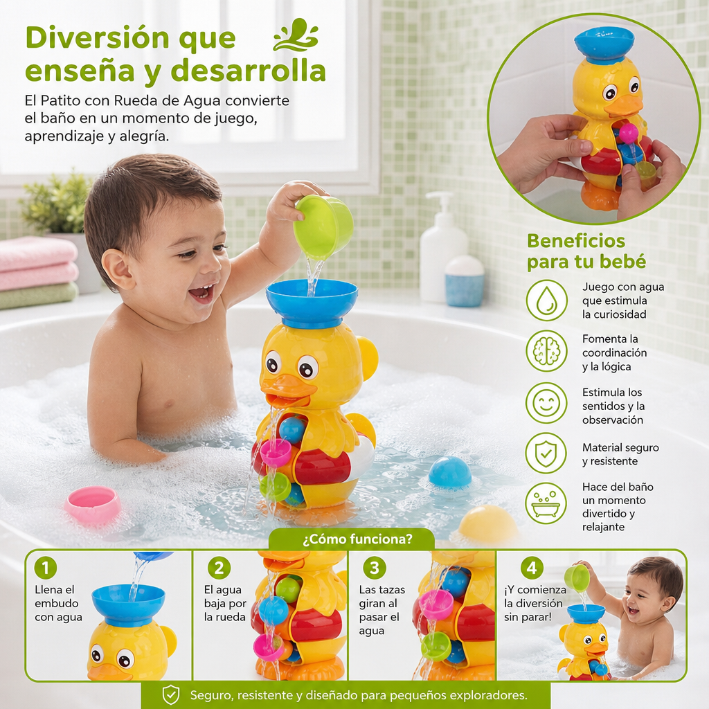 Juguete De Patito De Baño Con Rueda De Agua