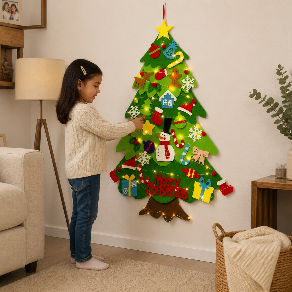 Árbol De Navidad Montessori De Fieltro