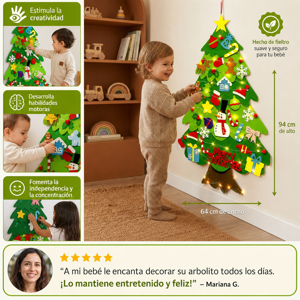 Árbol De Navidad Montessori De Fieltro
