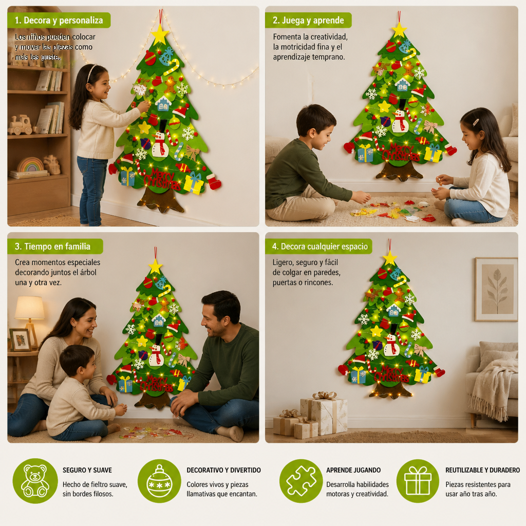 Árbol De Navidad Montessori De Fieltro