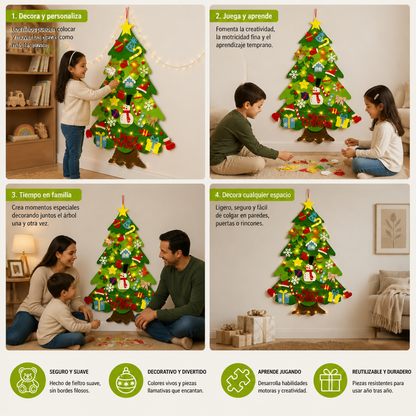Árbol De Navidad Montessori De Fieltro
