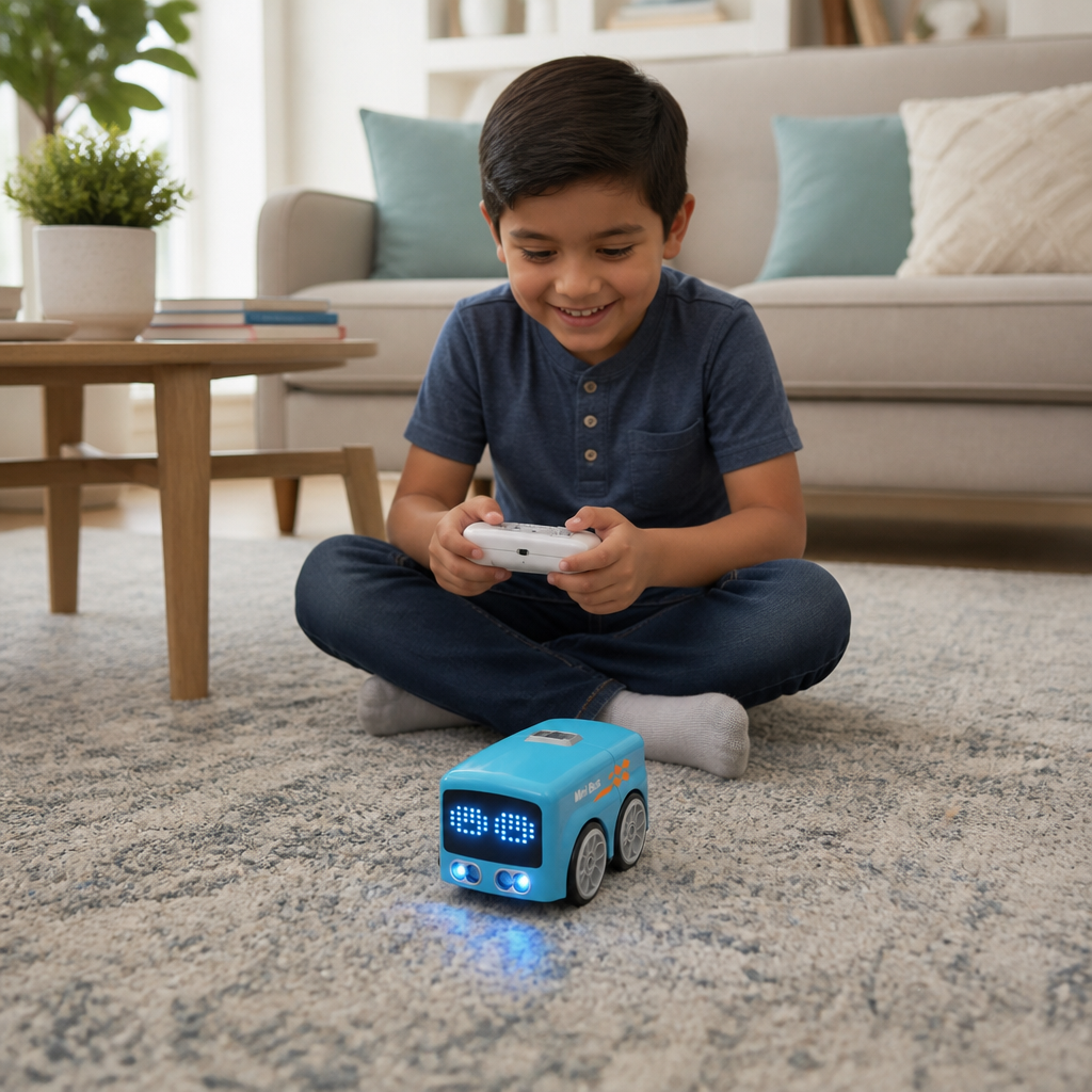 Mini Autobús RC Inteligente Para Niños – Control Por Gestos Y Luces LED