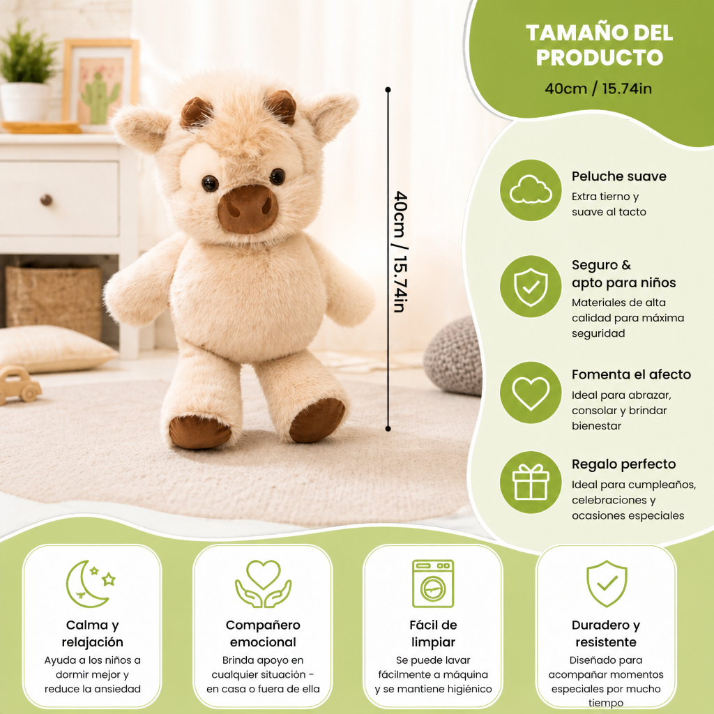 Ternerito Caminante - Peluche Suave de Dibujos Animados y Compañero Relajante para Niños