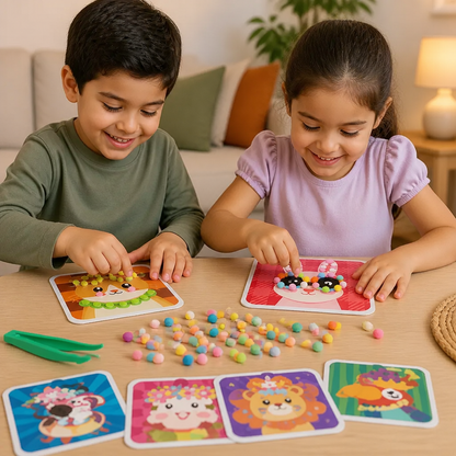 Kit De Manualidades Y Pintura De Animales Con Pompones Suaves