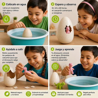 Huevo De Dinosaurio Educativo Para Eclosionar Y Crecer En Agua Para Niños