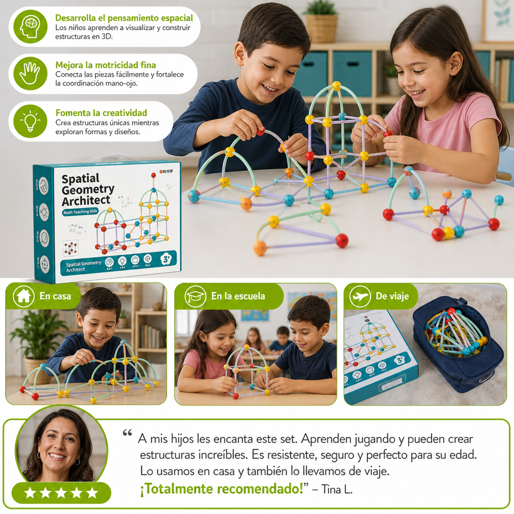 Set De Construcción De Geometría 3D – Juguete Educativo Para Construcción Y Pensamiento Espacial