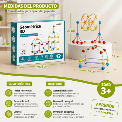 Set De Construcción De Geometría 3D – Juguete Educativo Para Construcción Y Pensamiento Espacial