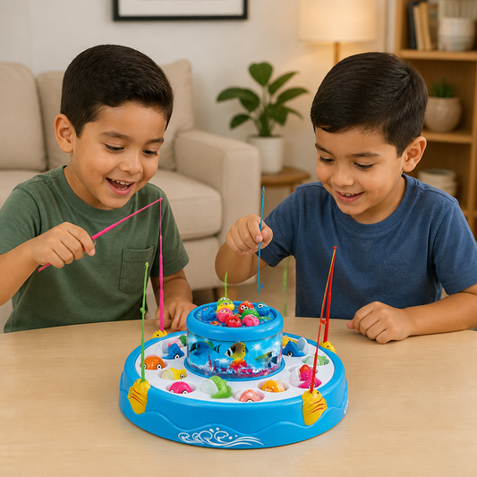 Juego de Pesca Eléctrico Giratorio con Música y Peces Coloridos