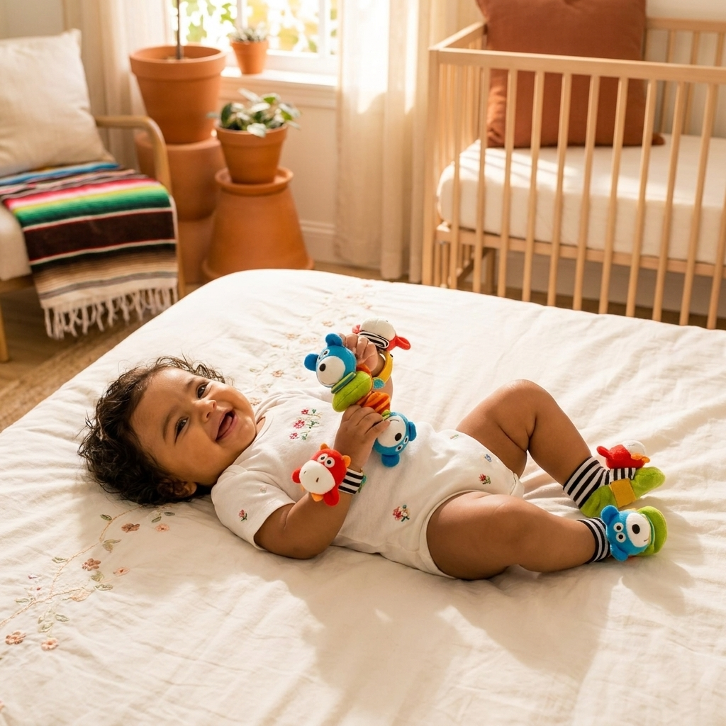 Calcetines Y Pulsera Sensoriales De Peluche Para Bebés