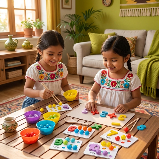 Set De Clasificación De Bolas Montessori Con Números Y Colores Para Aprender A Contar