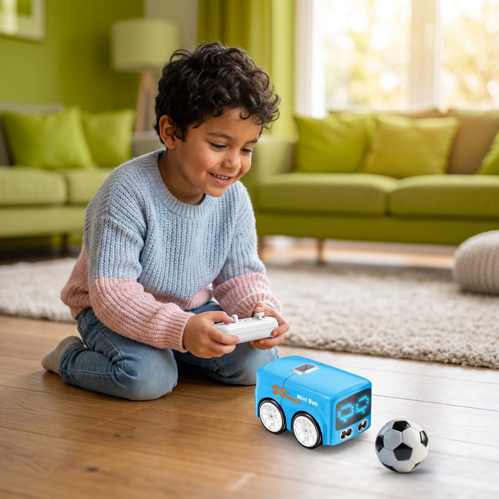 Mini Autobús RC Inteligente Para Niños – Control Por Gestos Y Luces LED