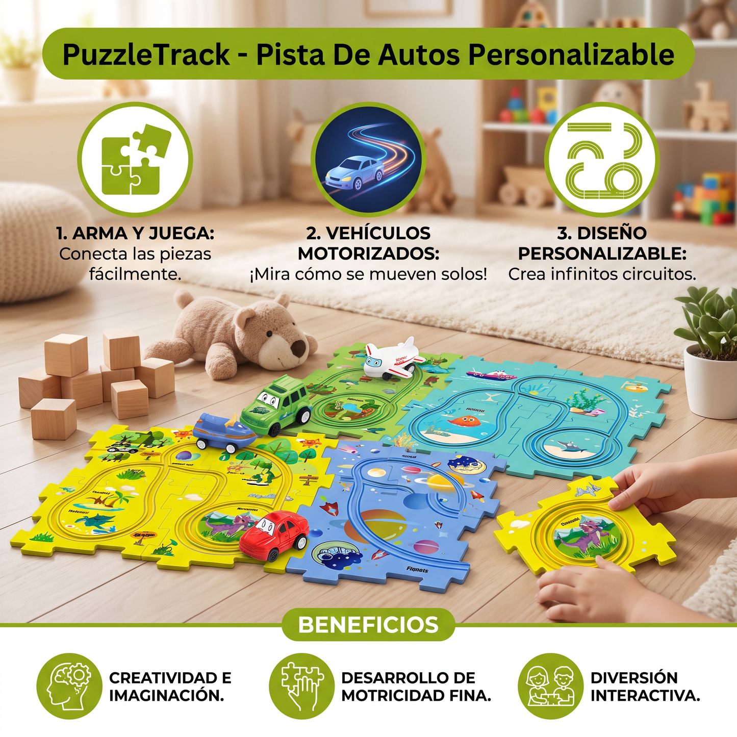 PuzzleTrack - Pista De Autos Personalizable