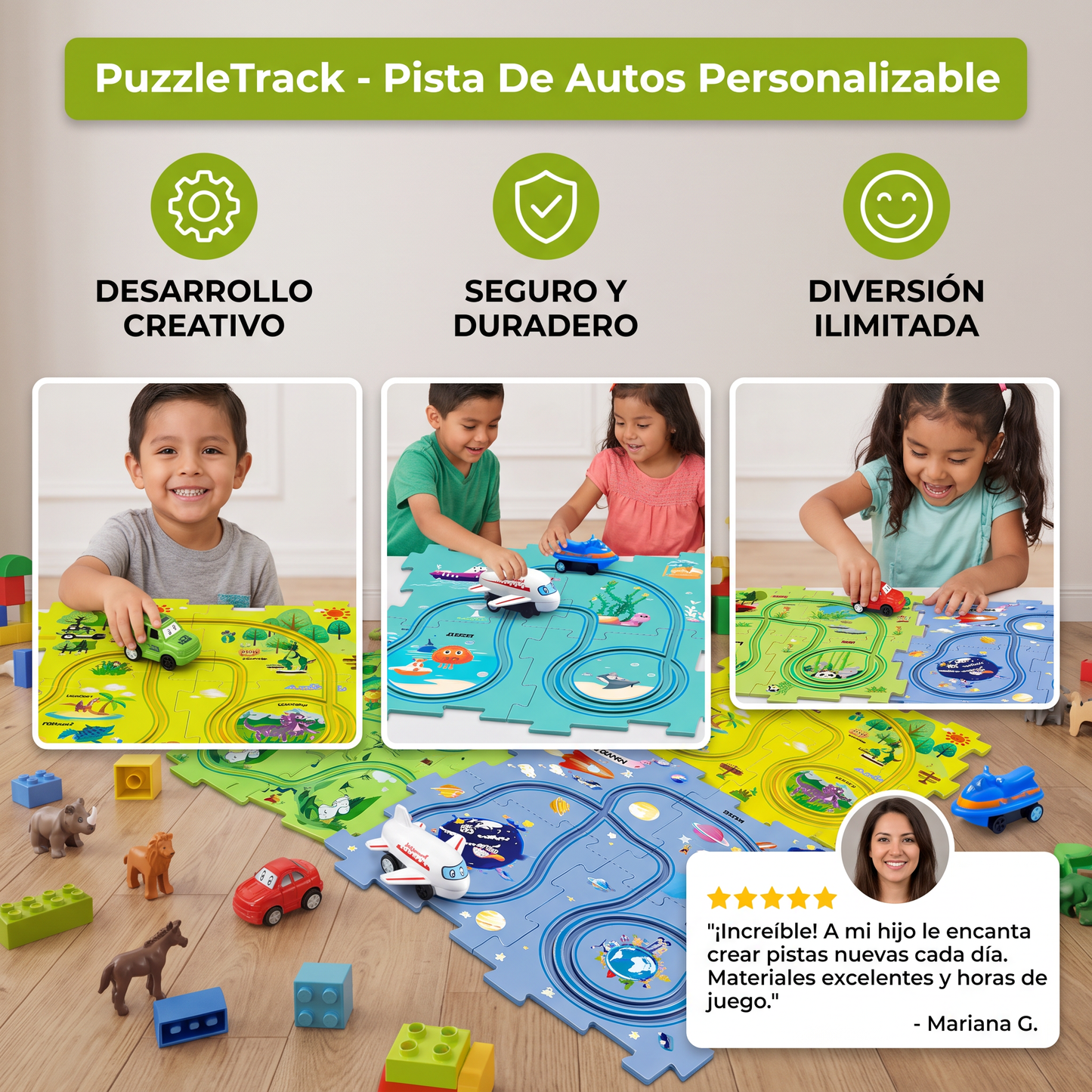 PuzzleTrack - Pista De Autos Personalizable