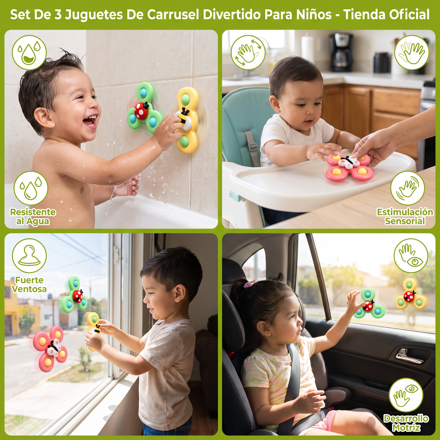 Set De 3 Juguetes De Carrusel Divertido Para Niños