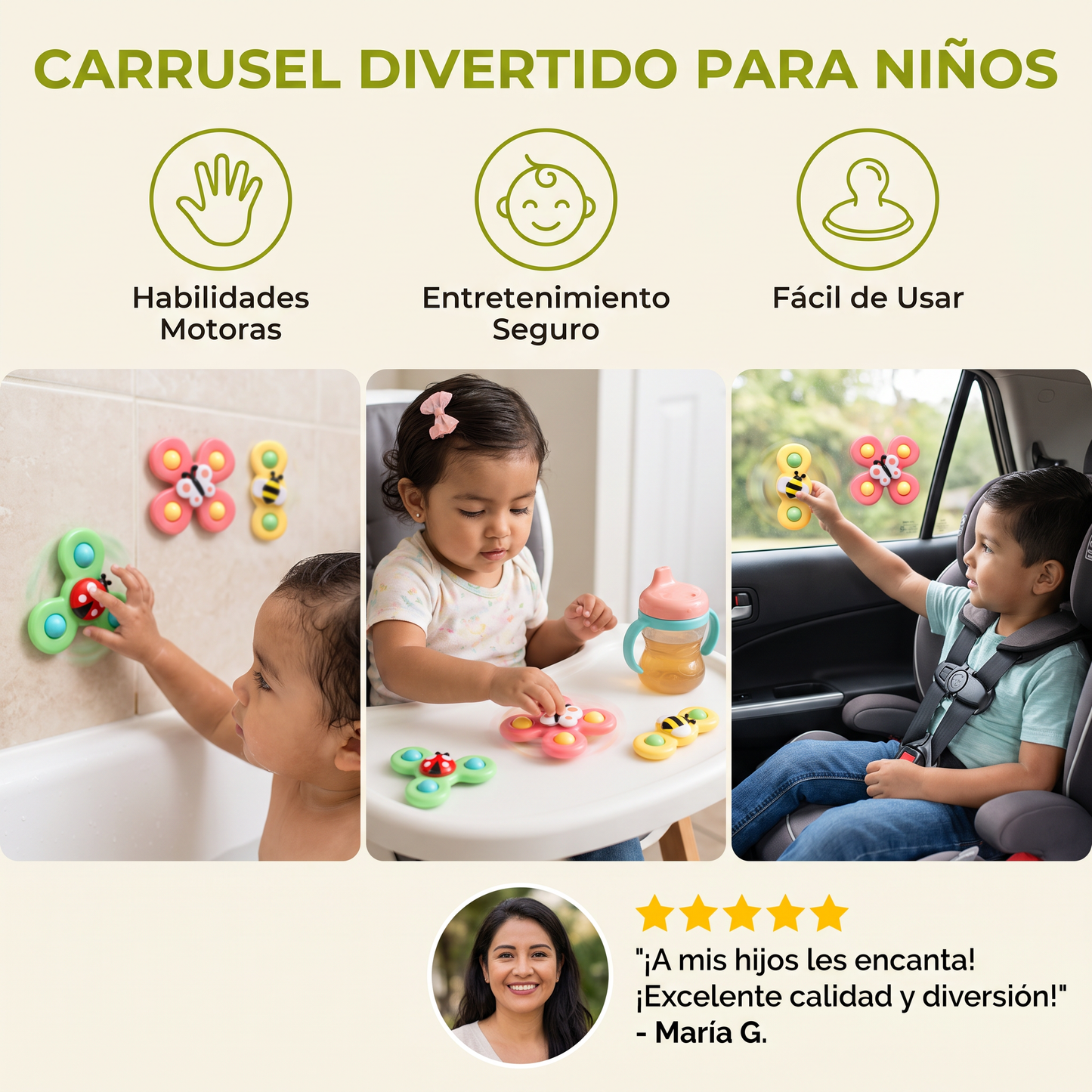 Set De 3 Juguetes De Carrusel Divertido Para Niños