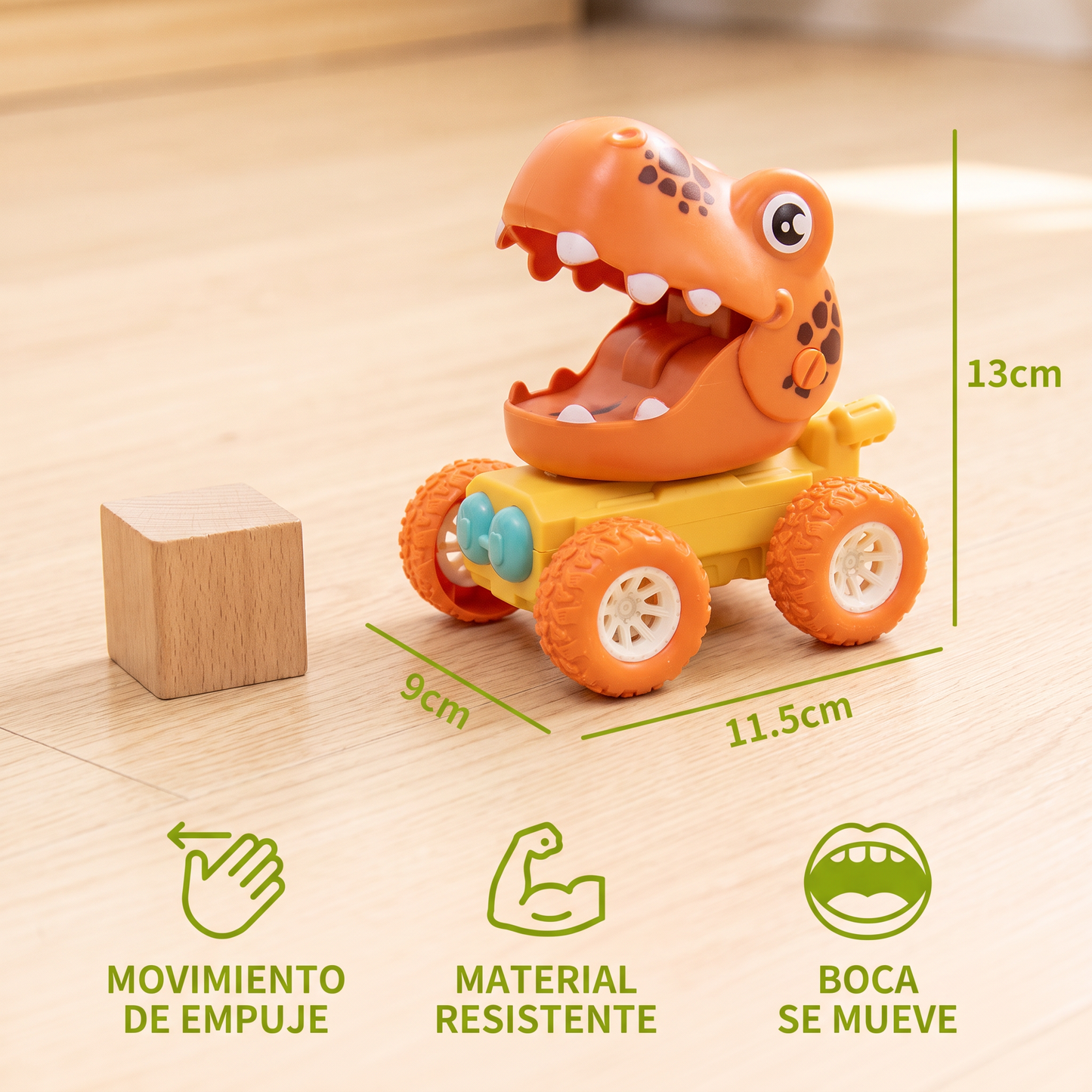 Camionetas Monstruo De Dinosaurio De Empuje Y Movimiento