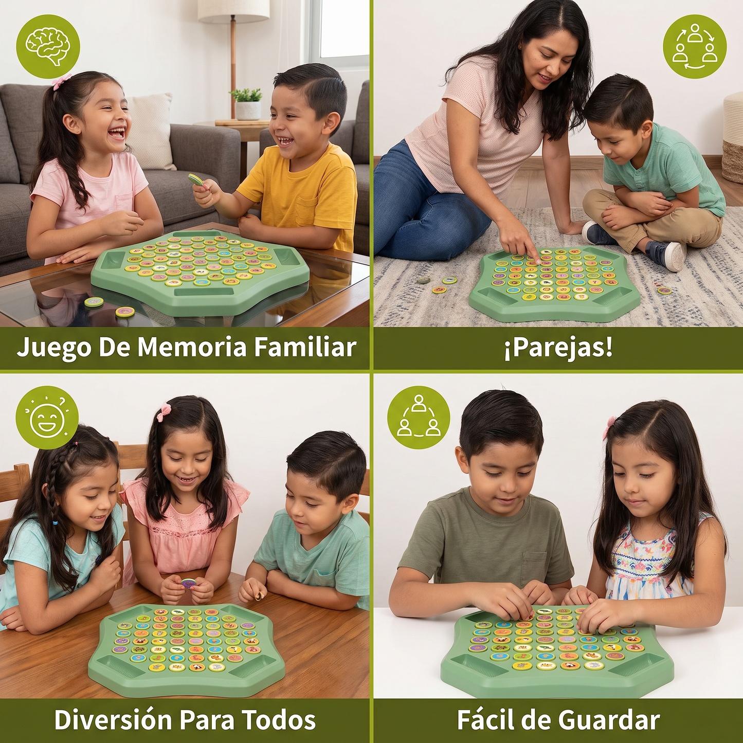 Juego De Memoria Familiar Con Monedas De Animales