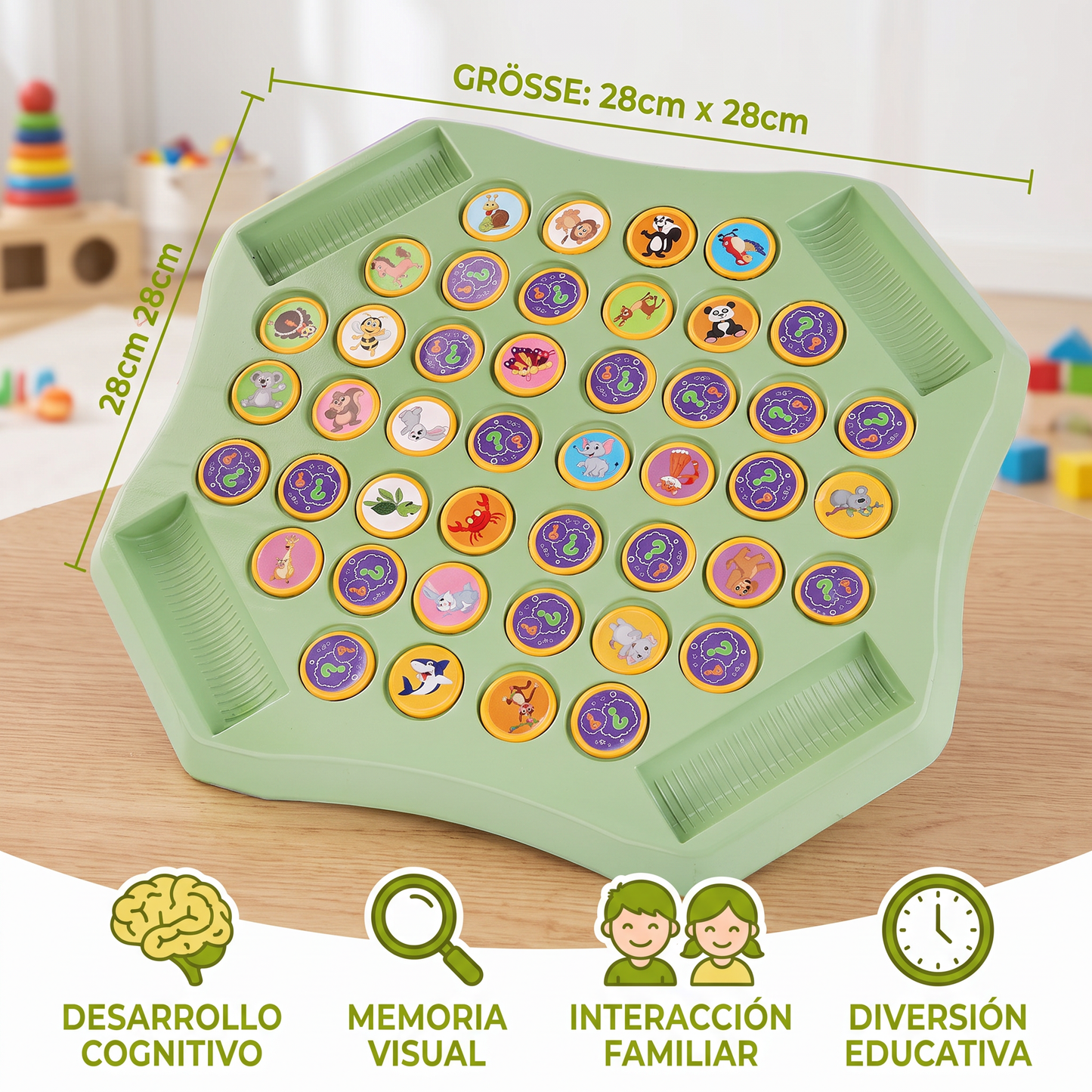 Juego De Memoria Familiar Con Monedas De Animales