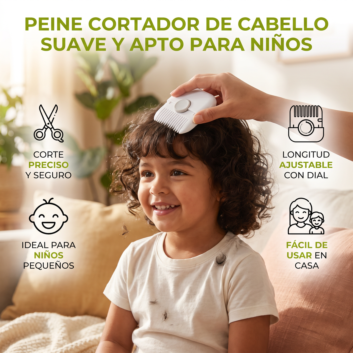 Peine Cortador De Cabello Suave Y Apto Para Niños