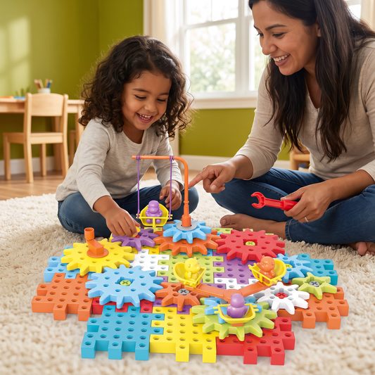 Bloques De Rompecabezas Y Engranajes 3D Montessori