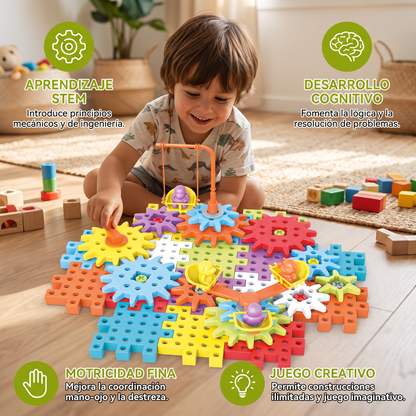 Bloques De Rompecabezas Y Engranajes 3D Montessori