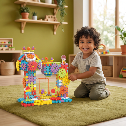 Bloques De Rompecabezas Y Engranajes 3D Montessori
