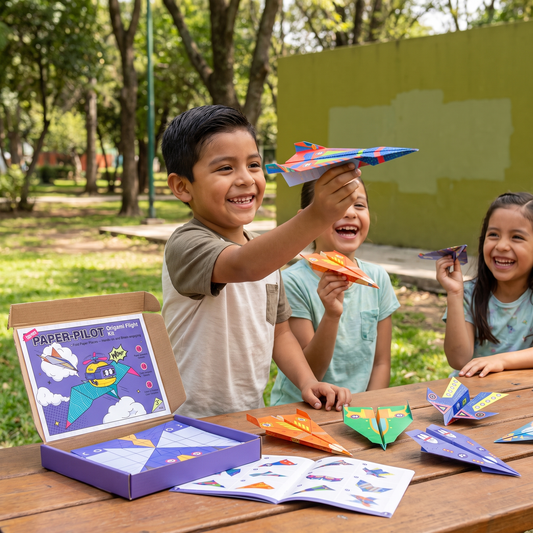 Set De Construcción De Aviones De Papel Origami Con Instrucciones