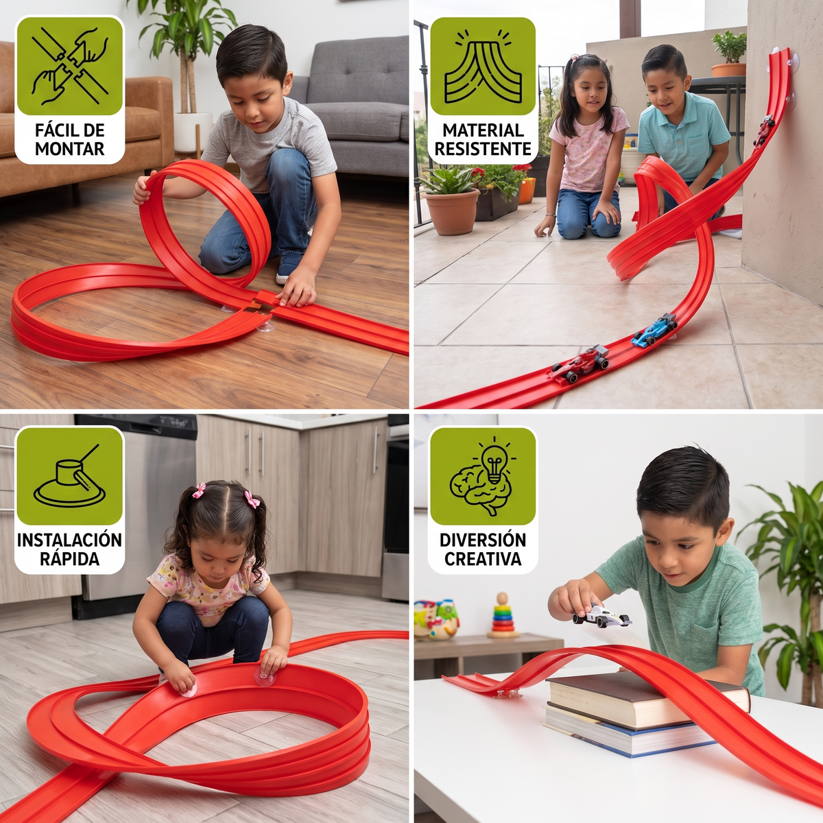 Set De Pista De Carreras Flexible Y Ajustable