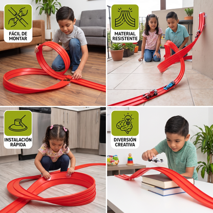 Set De Pista De Carreras Flexible Y Ajustable