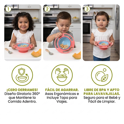 Tazón Antiderrames Para Bebés – Comer Sin Ensuciar