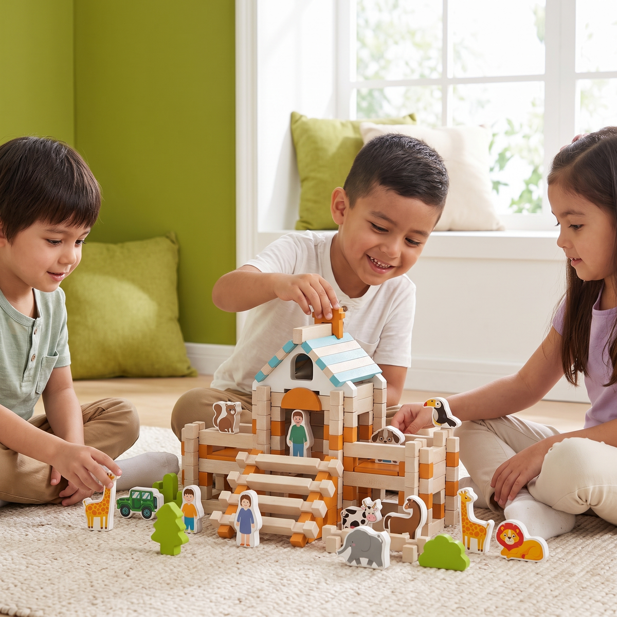 Set De Bloques De Madera Montessori – Juguete Natural De Apilamiento Y Construcción