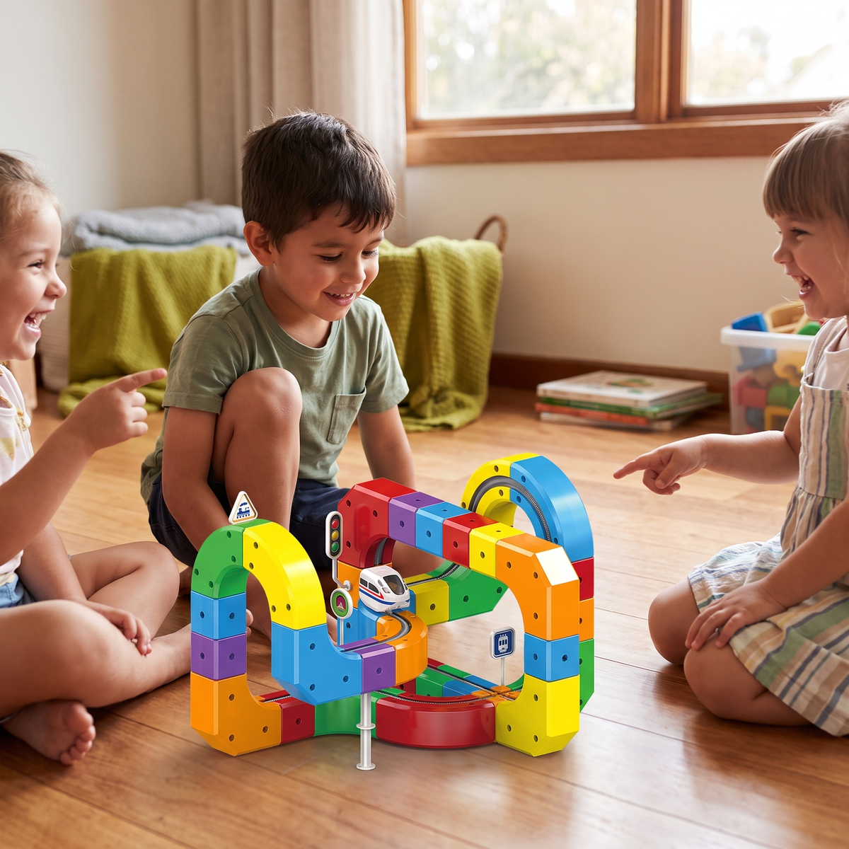 Tren Infantil De Vías De Cubos Mágicos