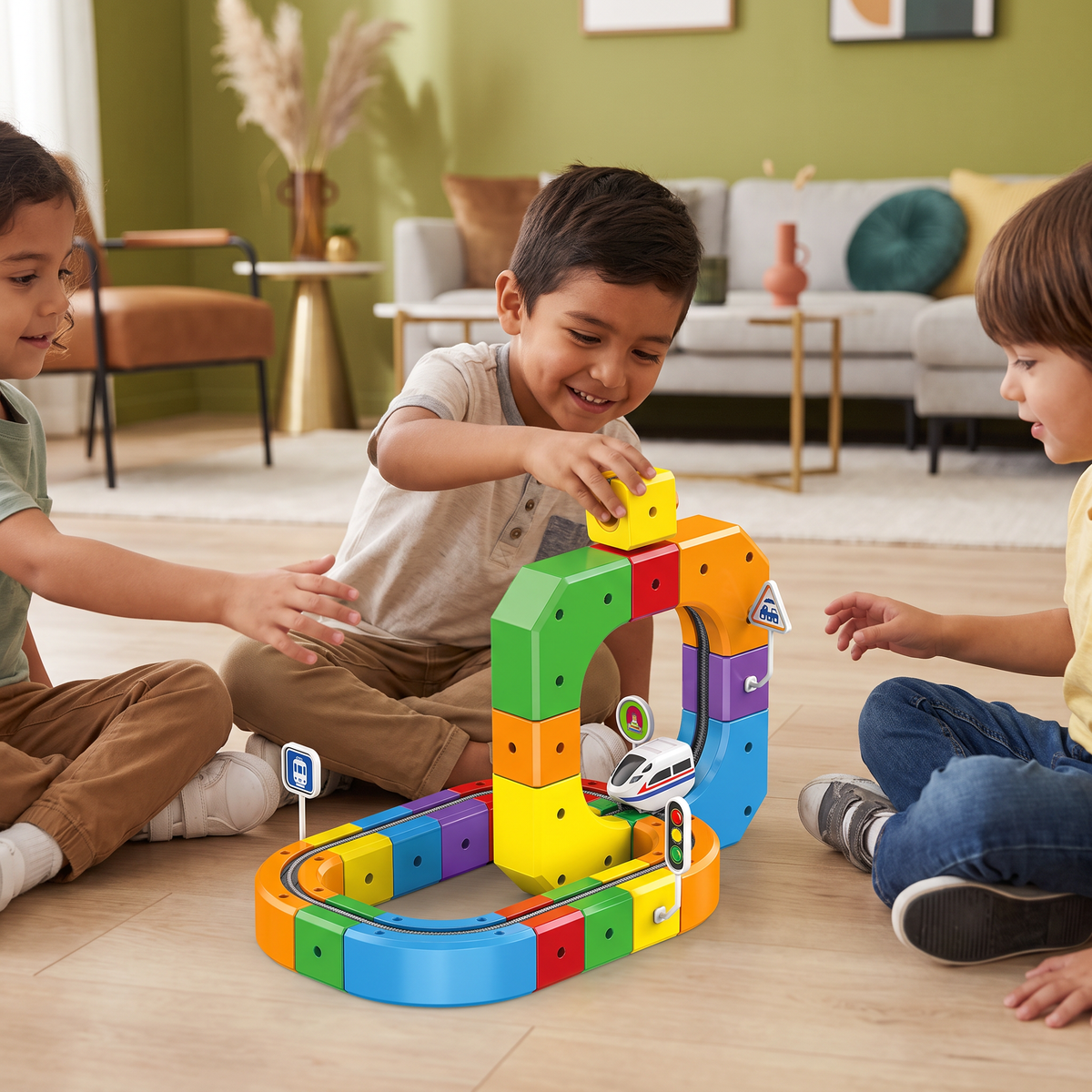 Tren Infantil De Vías De Cubos Mágicos