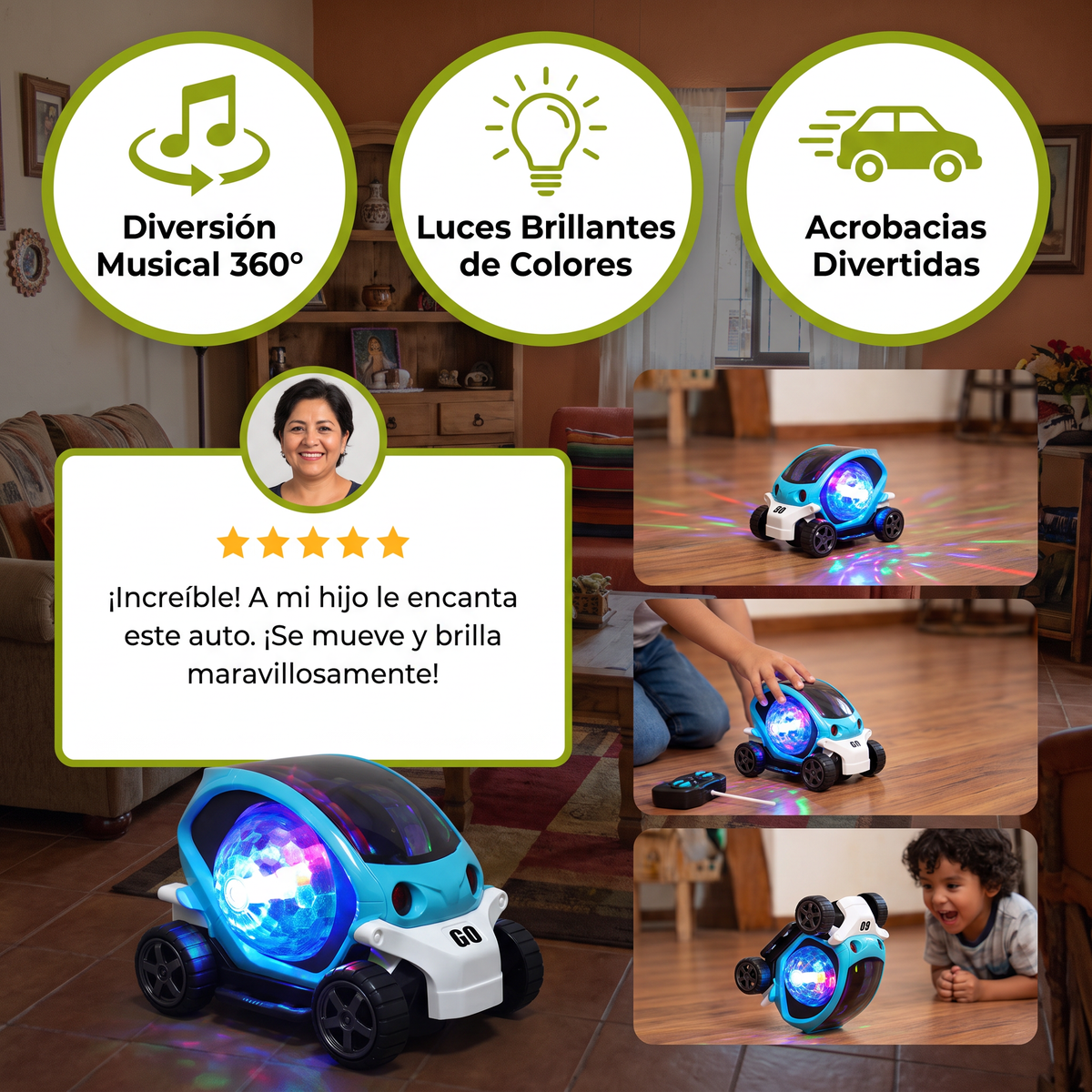 Auto De Acrobacias Musical 360° Con Luces