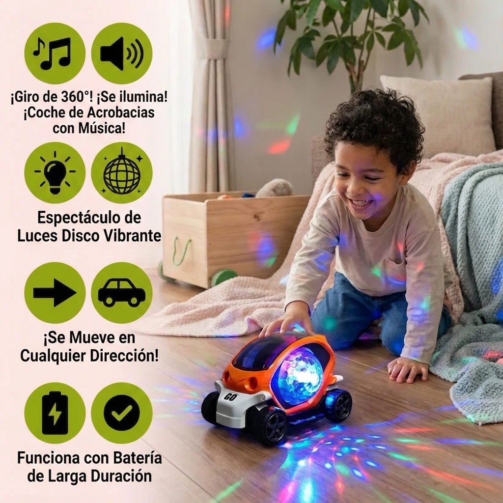 Auto De Acrobacias Musical 360° Con Luces