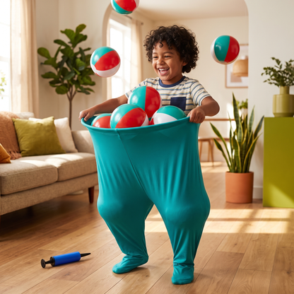 Juego Familiar De Atrapar Pelotas Con Pantalón De Payaso
