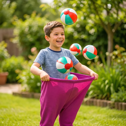Juego Familiar De Atrapar Pelotas Con Pantalón De Payaso