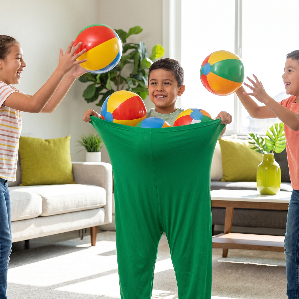 Juego Familiar De Atrapar Pelotas Con Pantalón De Payaso