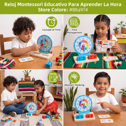 Reloj Montessori Educativo Para Aprender La Hora