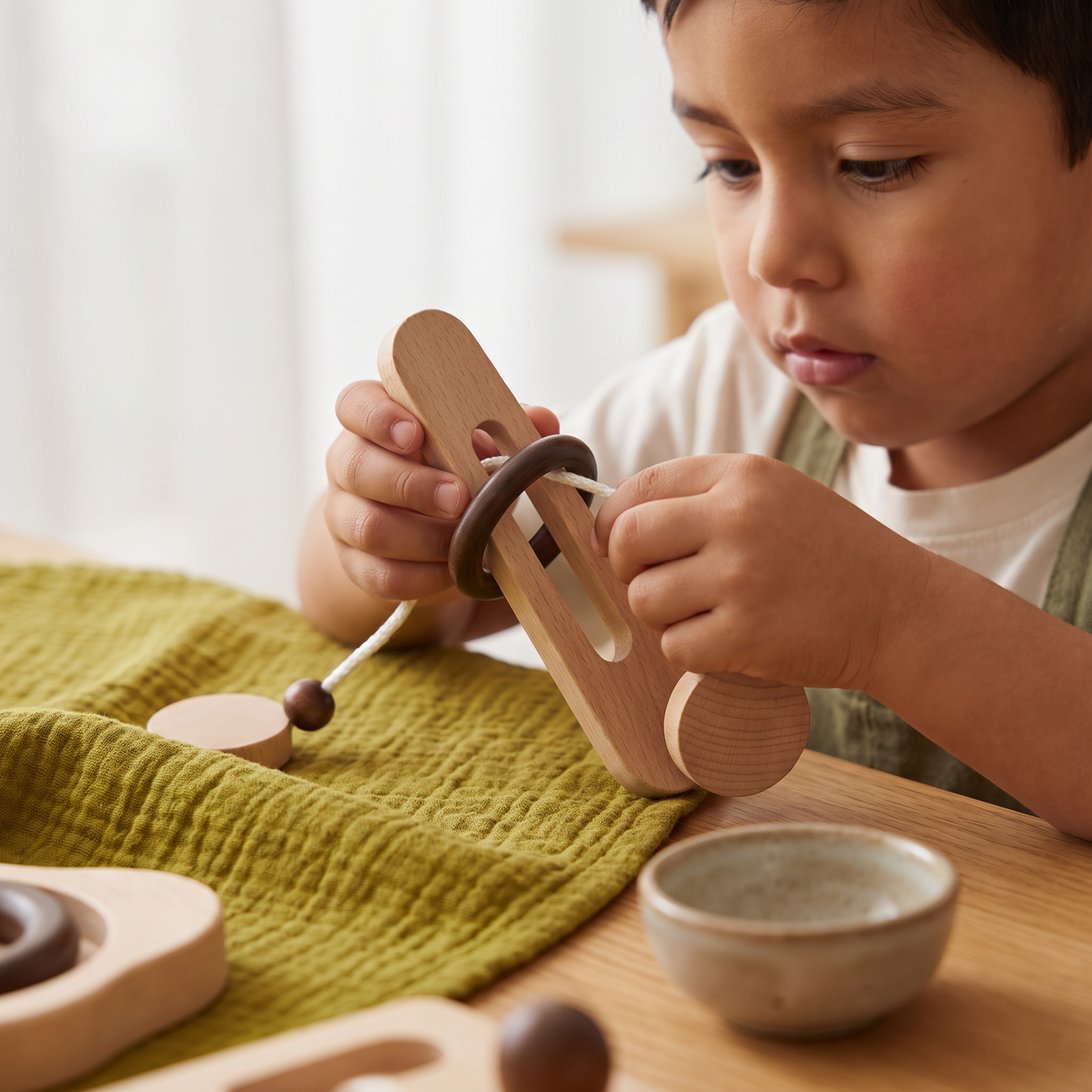 Rompecabezas De Madera IQ Hecho A Mano Con Cuerda – Juego De Ingenio Para Toda La Familia