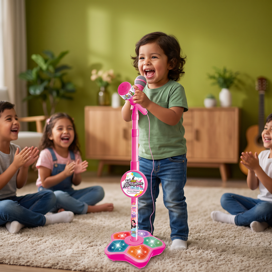 Set De Karaoke Para Niños Con Micrófono Y Soporte – Juego Musical Educativo