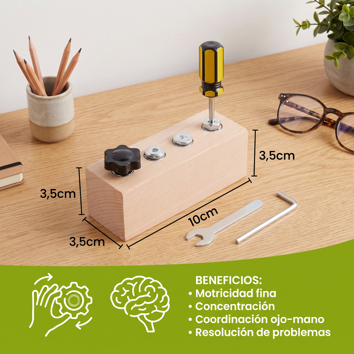 Juego Montessori De Tornillos De Madera – Motricidad Fina Y Entrenamiento De Concentración Para Niños