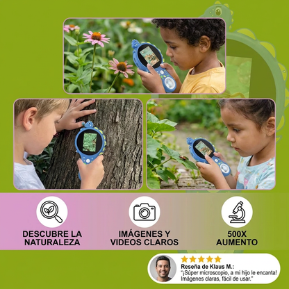 Microscopio De Video Para Niños Con Pantalla – Dispositivo Portátil De Exploración Para Pequeños Descubridores