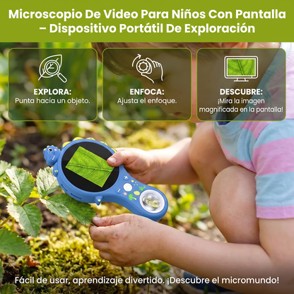 Microscopio De Video Para Niños Con Pantalla – Dispositivo Portátil De Exploración Para Pequeños Descubridores