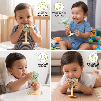 Mordedera De Flor Y Sonajero – Juguete Suave Para La Dentición De Silicón De Grado Alimenticio