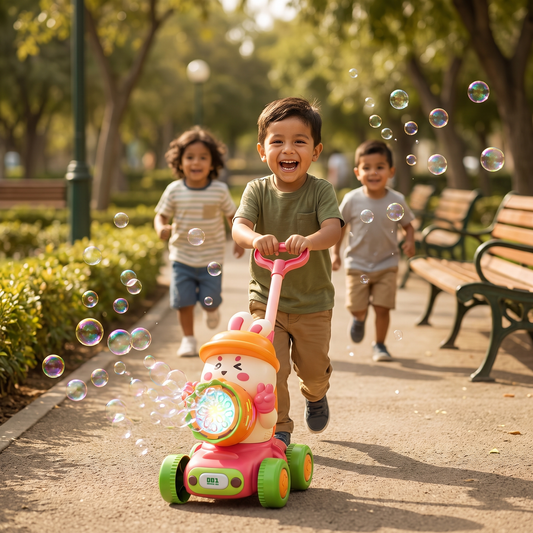Carrito De Burbujas Luminoso – Juguete De Empuje Para Niños