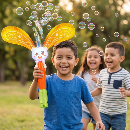 Conejito De Burbujas Con Alas Y Luz – Generador De Burbujas Para Niños
