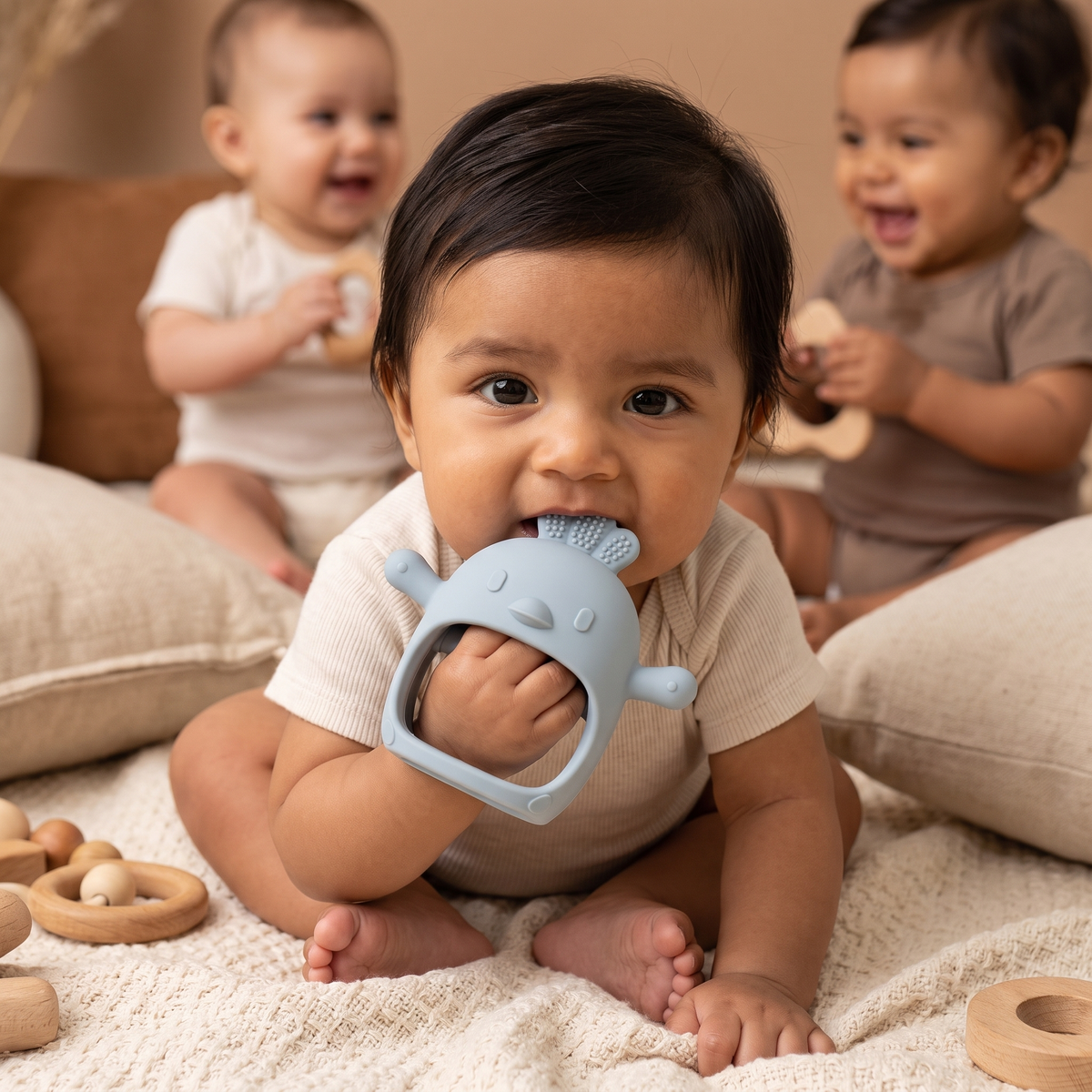 Mordedera De Silicón Para Bebé Con Diseño De Pollito – Juguete De Dentición De Silicón De Grado Alimenticio