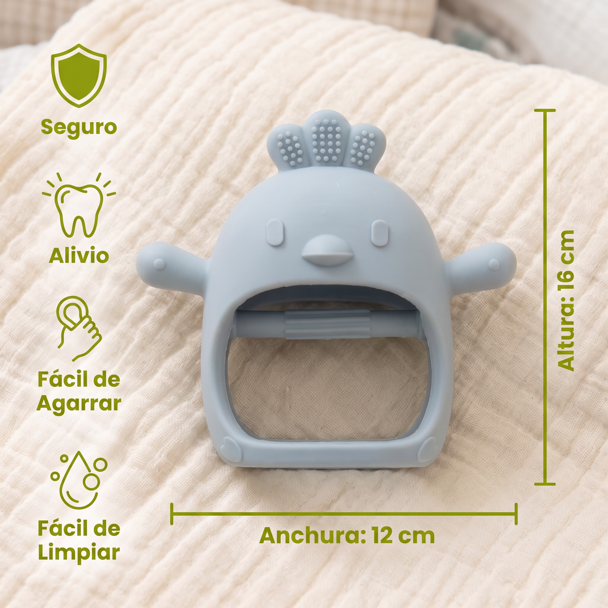 Mordedera De Silicón Para Bebé Con Diseño De Pollito – Juguete De Dentición De Silicón De Grado Alimenticio